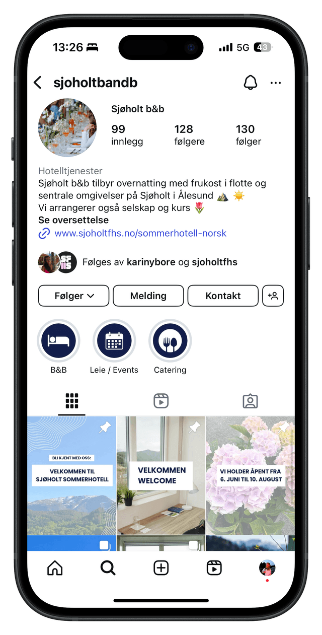 Instagram post for Folkehøgskole